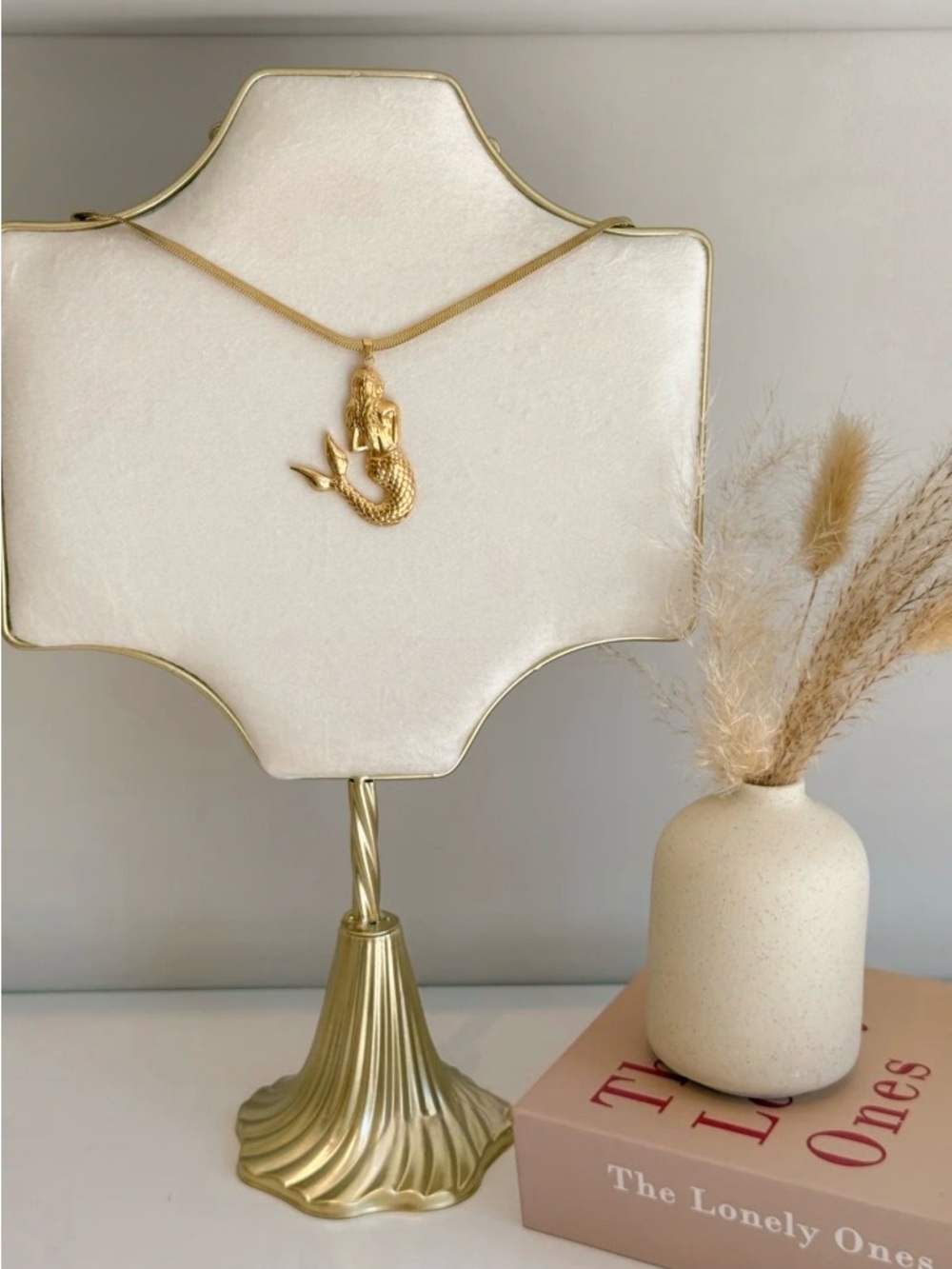 Gold Mermaid Pendant Necklace for Women